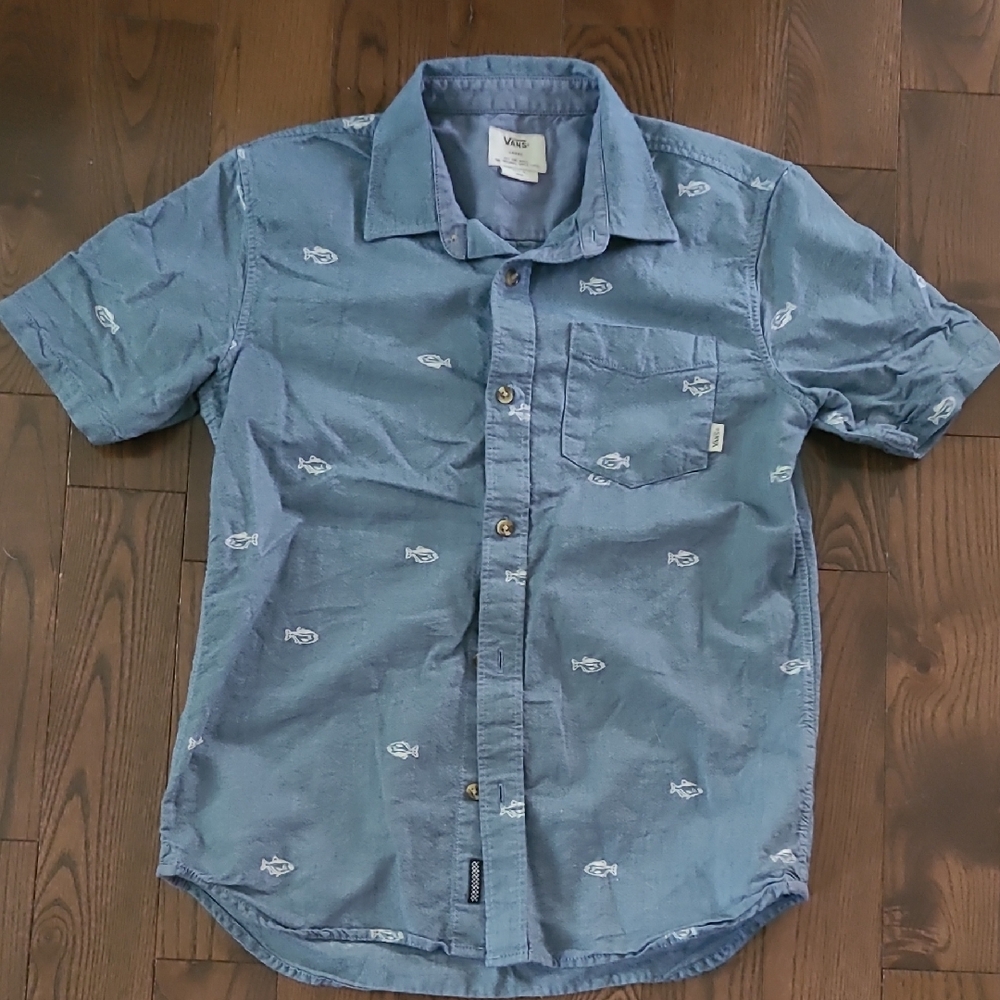 Vans Boys Blue Casual Button Down Shirt